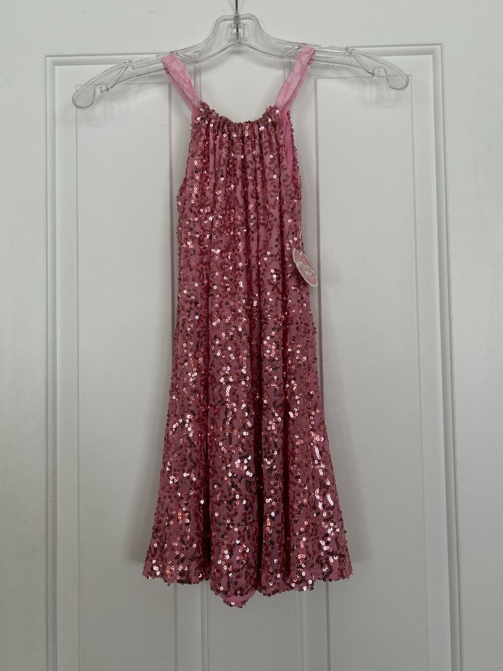 Pink Sequins Dress - Size 7 Girls - Brand New with Tags